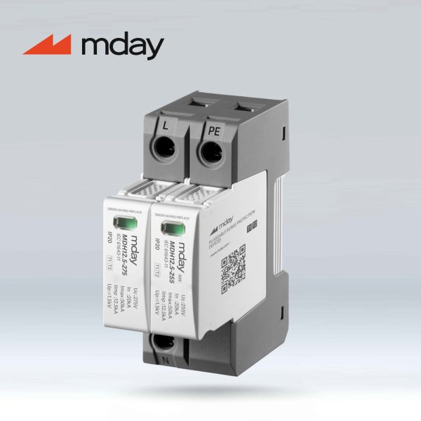 سرج ارستر 50 کیلوآمپر، 440 ولت، 2 پل، برند Mday، مدل MDH12.5-AC-1P+NPE - تصویر 2