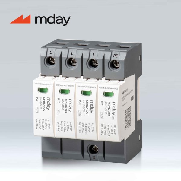 سرج ارستر 50 کیلوآمپر، 275 ولت، 4 پل، برند Mday، مدل MDH7-AC-3P+NPE - تصویر 3