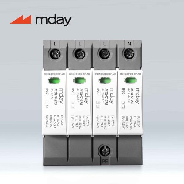 سرج ارستر 50 کیلوآمپر، 440 ولت، 4 پل، برند Mday، مدل MDH7-AC-4P