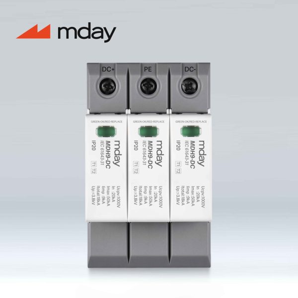 سرج ارستر 50 کیلوآمپر، 1000 ولت، 3 پل، برند Mday، مدل MDH9-DC1000