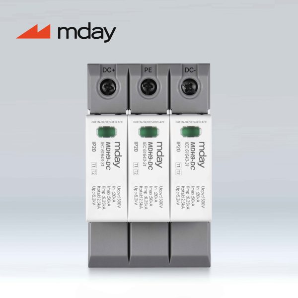 سرج ارستر 50 کیلوآمپر، 1500 ولت، 3 پل، برند Mday، مدل MDH9-DC1500