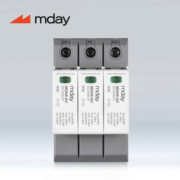 سرج ارستر 50 کیلوآمپر، 600 ولت، 3 پل، برند Mday، مدل MDH9-DC600