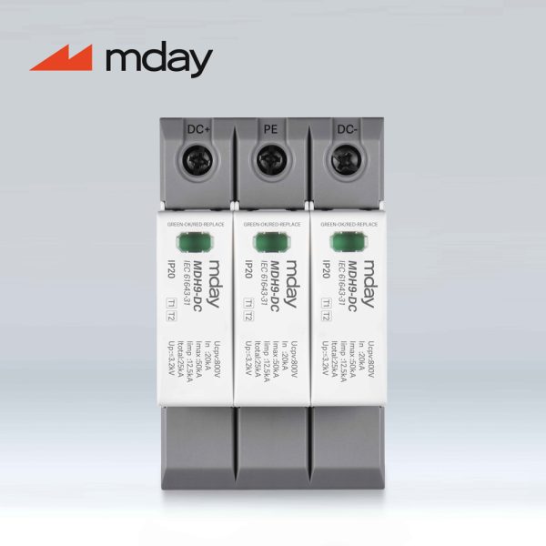 سرج ارستر 50 کیلوآمپر، 800 ولت، 3 پل، برند Mday، مدل MDH9-DC800