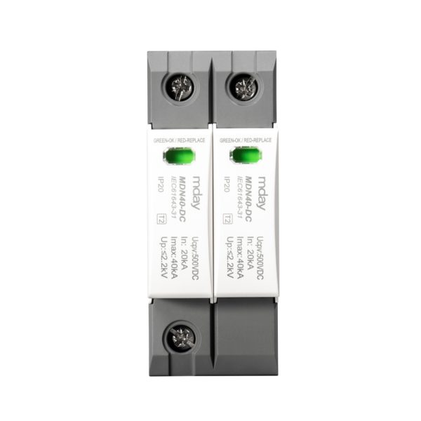 سرج ارستر 40 کیلوآمپر، 500 ولت، 2 پل، برند Mday، مدل MDN40-DC500