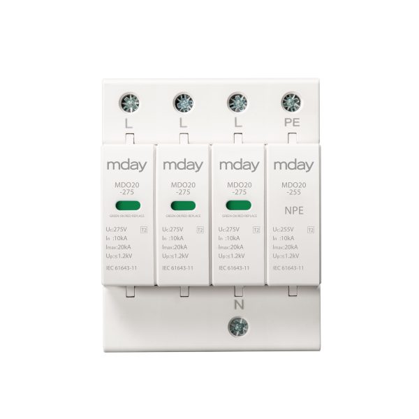 سرج ارستر 20 کیلوآمپر، 275 ولت، 4 پل، برند Mday، مدل MDO20-AC-3P+NPE