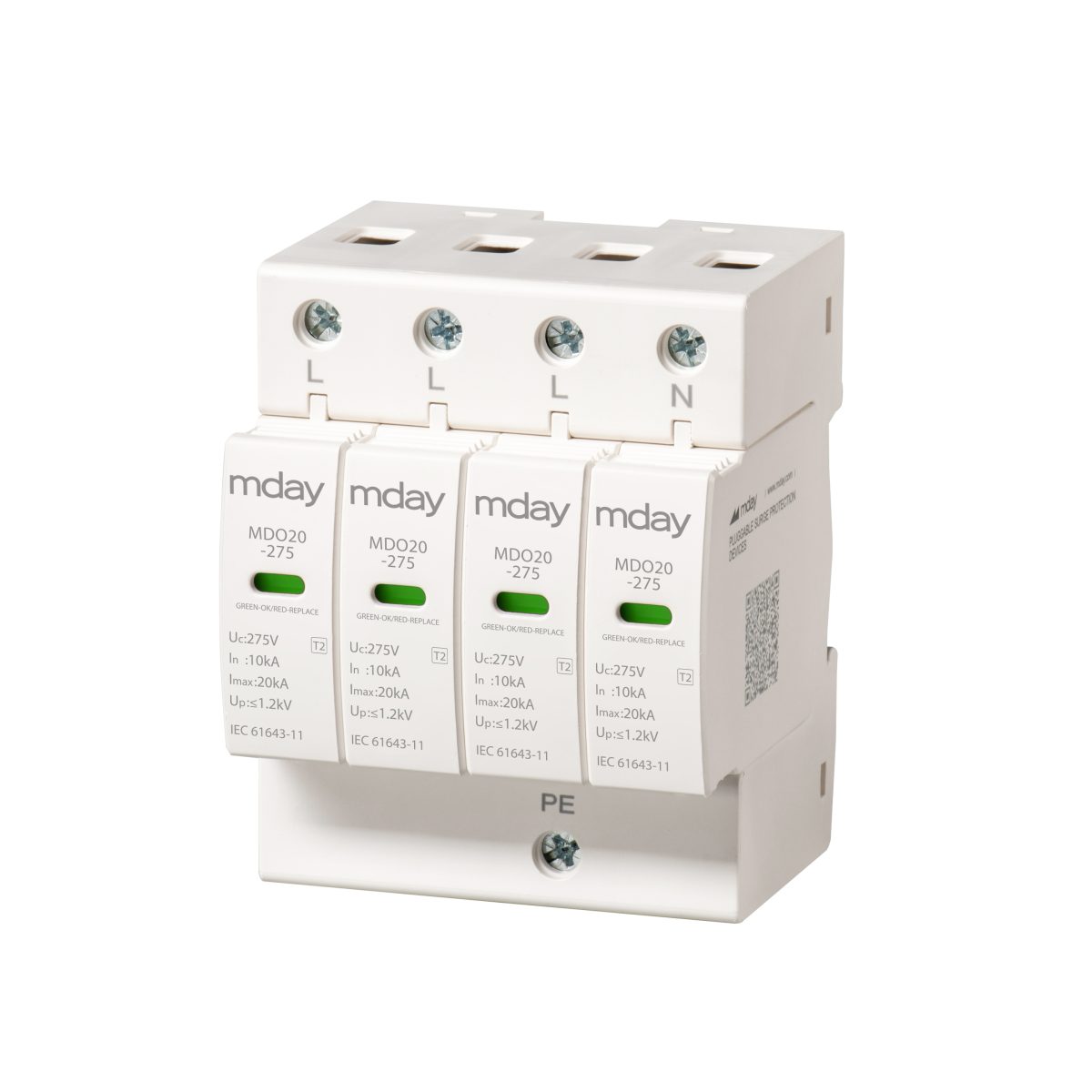 سرج ارستر 20 کیلوآمپر، 275 ولت، 4 پل، برند Mday، مدل Mdo20-Ac-4P - تصویر 3