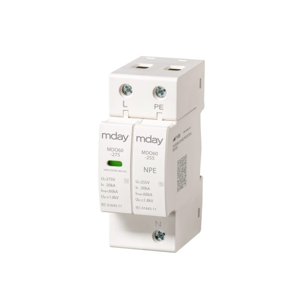 سرج ارستر 60 کیلوآمپر، 440 ولت، 2 پل، برند Mday، مدل MDO60-AC-1P+NPE - تصویر 2