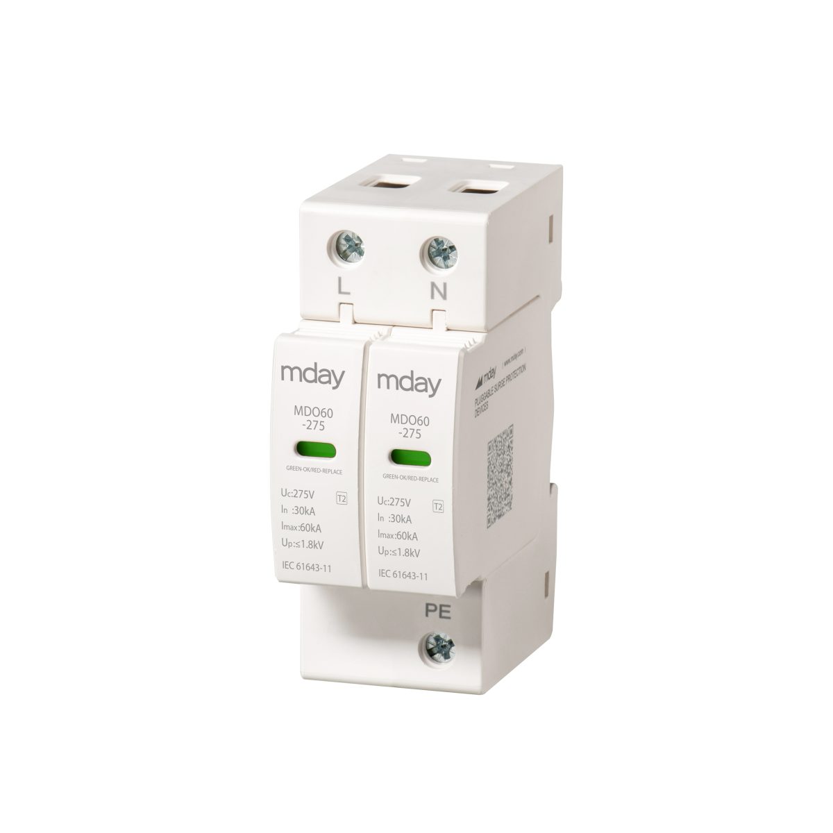 سرج ارستر 60 کیلوآمپر، 440 ولت، 2 پل، برند Mday، مدل Mdo60-Ac-2P - تصویر 2