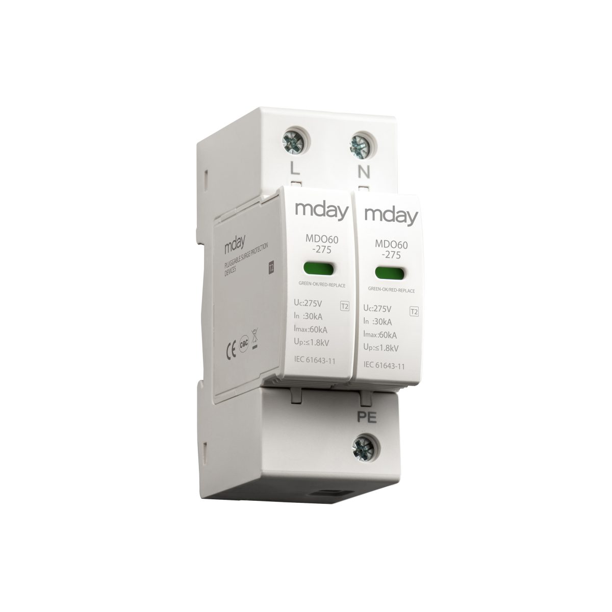 سرج ارستر 60 کیلوآمپر، 440 ولت، 2 پل، برند Mday، مدل Mdo60-Ac-2P - تصویر 3