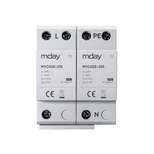 سرج ارستر 25 کیلوآمپر، 320 ولت، 2 پل، برند Mday، مدل MYCH25-AC-1P+NPE