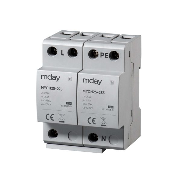 سرج ارستر 25 کیلوآمپر، 320 ولت، 2 پل، برند Mday، مدل MYCH25-AC-1P+NPE - تصویر 3