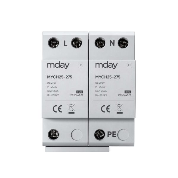 سرج ارستر 25 کیلوآمپر، 320 ولت، 2 پل، برند Mday، مدل MYCH25-AC-2P