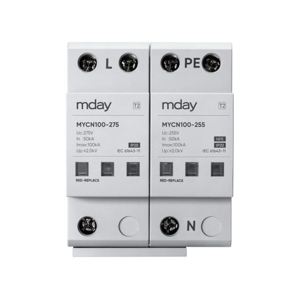 سرج ارستر 100 کیلوآمپر، 440 ولت، 2 پل، برند Mday، مدل MYCN100-AC-1P+NPE