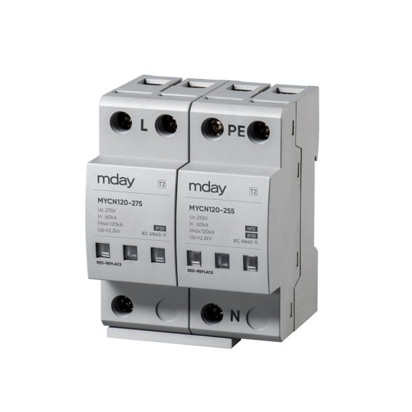 سرج ارستر 120 کیلوآمپر، 275 ولت، 2 پل، برند Mday، مدل MYCN120-AC-1P+NPE - تصویر 3