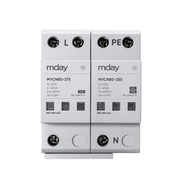 سرج ارستر 80 کیلوآمپر، 320 ولت، 2 پل، برند Mday، مدل MYCN80-AC-1P+NPE