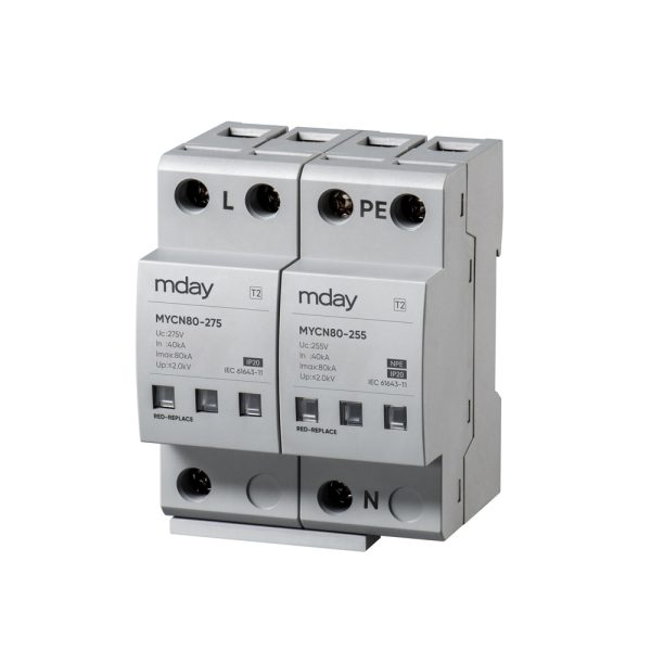 سرج ارستر 80 کیلوآمپر، 320 ولت، 2 پل، برند Mday، مدل MYCN80-AC-1P+NPE - تصویر 4